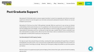 Post Graduate Support - Renovating For Profit