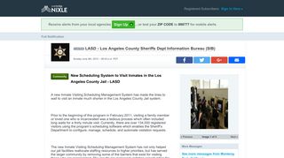 “New Scheduling System to Visit Inmates in the Los Angeles County ...