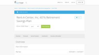 Rent-A-Center, Inc. 401k Retirement Savings Plan | 2017 Form 5500 ...