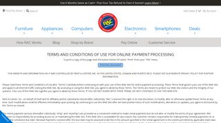 Terms & Conditions for Online Payment Processing | Rent-A-Center