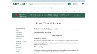 Return Your Rental Textbooks | Barnes & Noble®