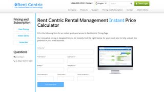 View Pricing - Rent Centric