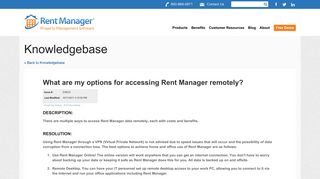 What are my options for accessing Rent Manager remotely?