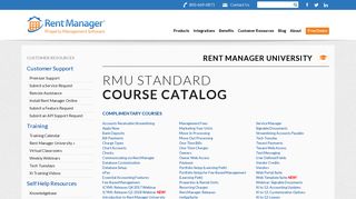 RMU Standard Course Catalog | Rent Manager Property Management ...