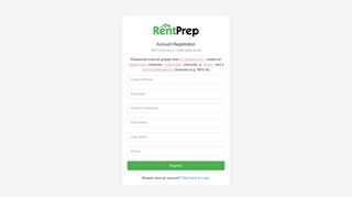SIGN UP FORM | RentPrep
