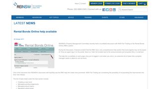 Rental Bonds Online help available - REINSW