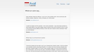 What our users say... | Availcalendar.com - Availability Calendar by ...