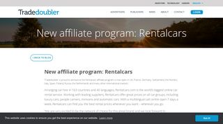 New affiliate program: Rentalcars | Tradedoubler – Connect and Grow