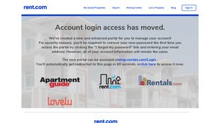 Account login access has moved - Apartments and Houses from Rent ...