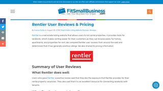 Rentler User Reviews & Pricing - Fit Small Business