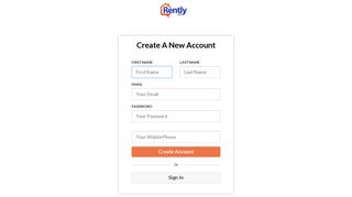 Create Account - Rently