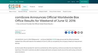 comScore Announces Official Worldwide Box Office Results for ...