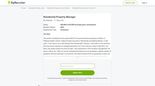 Residential Property Manager Job in Reno, NV at RentVest