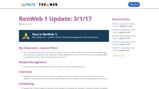 RenWeb 1 Update: 3/1/17 - RenWeb