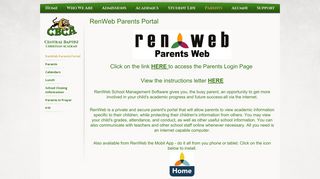 RenWeb Parents Portal - Central Baptist Christian Academy