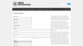 Realtor Application - REO NATIONWIDE