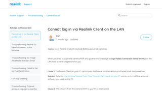 Cannot log in via Reolink Client on the LAN – Reolink Support