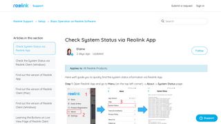 Check System Status via Reolink App – Reolink Support