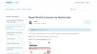 Reset Reolink Cameras via Reolink App – Reolink Support