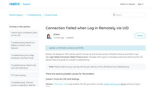 Connection Failed when Log in Remotely via UID – Reolink Support