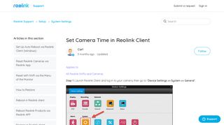 Set Camera Time in Reolink Client – Reolink Support