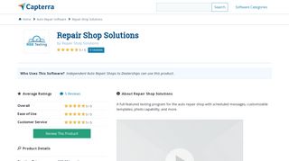 Repair Shop Solutions Reviews and Pricing - 2019 - Capterra