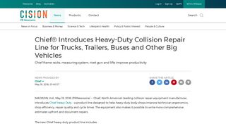 Chief® Introduces Heavy-Duty Collision Repair Line for Trucks ...