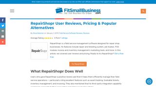 RepairShopr User Reviews, Pricing & Popular Alternatives