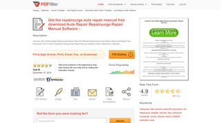Fillable Online repairsurge auto repair manual free download Auto ...