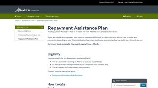 Repayment Assistance Plan - Alberta Student Aid – MyLoan