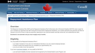 Repayment Assistance Plan