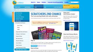 Scratchers 2nd Chance - California Lottery