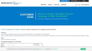 How do I enable 'Canadian French' language in Web ... - Replicon