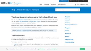 Viewing and approving items using the Replicon Mobile app - Replicon