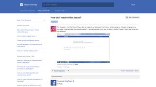 How do I resolve this issue? | Facebook Help Community | Facebook