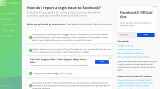 How do I report a login issue to Facebook? | How-To Guide - GetHuman