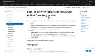 Sign-in activity reports in the Azure Active Directory portal | Microsoft ...