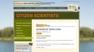 Login & Report - Texas Invasives