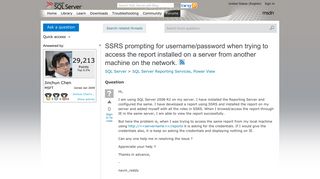 SSRS prompting for username/password when trying to access the ...