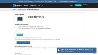Repository USU | Publons