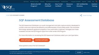 SQF Assessment Database - SQFI