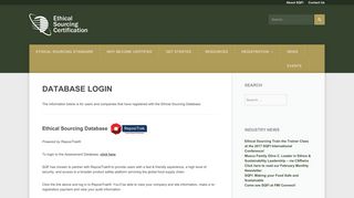 Database Login | SQFI | Ethical Sourcing