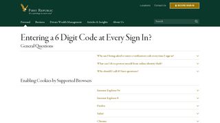 Entering a 6 Digit Code at Every Sign In | First Republic Bank
