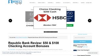 Republic Bank Review: $50 & $100 Checking Account Bonuses
