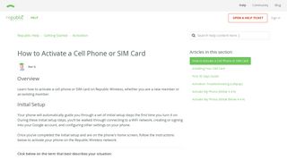 Activate Your Phone - Republic Help - Republic Wireless
