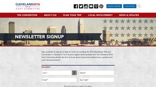 Newsletter Signup | 2016 Republican National Convention In Cleveland