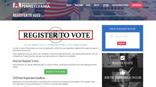 Register to Vote - Republican Party of Pennsylvania