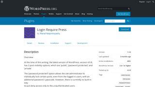 Login Require Press | WordPress.org