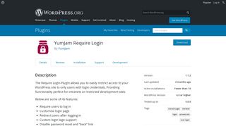 YumJam Require Login | WordPress.org