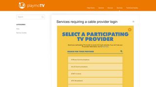 Services requiring a cable provider login - playmoTV Support